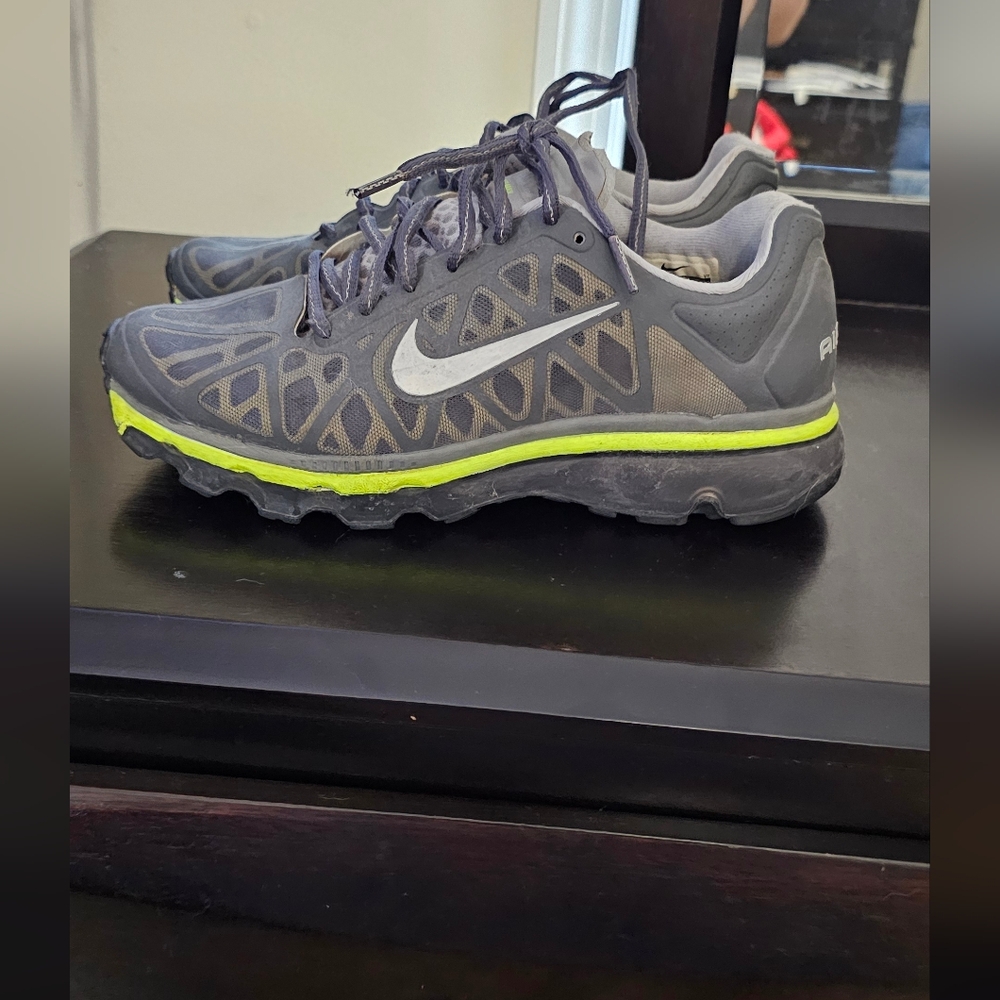 Nike Gray and Neon Green Athletic Shoes